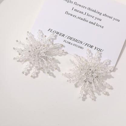 A ins the same transparent crystal bead flower iy hand-woven beaded headgear hole shoes flower material wholesale - Mixbatch