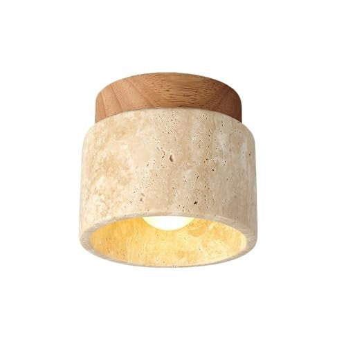 A Yellow travertine ceiling light LED ceiling light