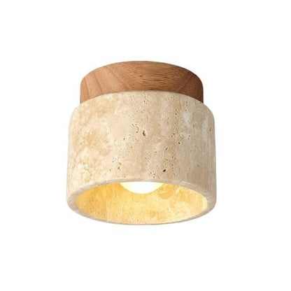 A Yellow travertine ceiling light LED ceiling light