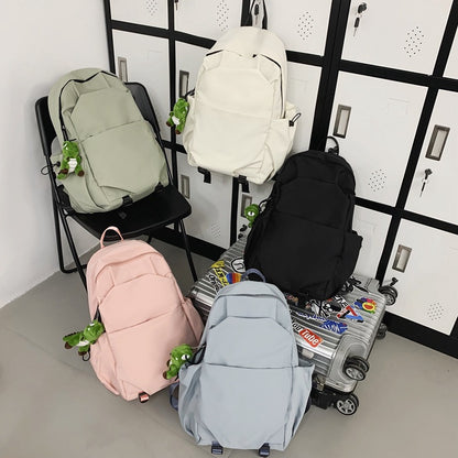 A junior high school student schoolbag female nylon backpack male ins college style backpack female college student wear-resistant backpack