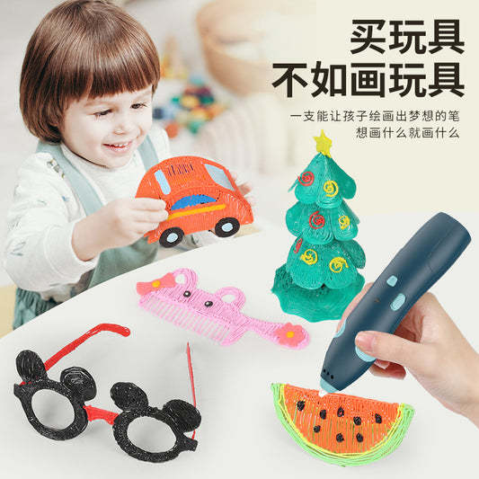 A 3D  Bulid-in battery children DIY printing pen USB charging use