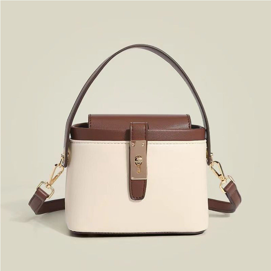 A portable box messenger bag trendy color matching bag women high sense niche women