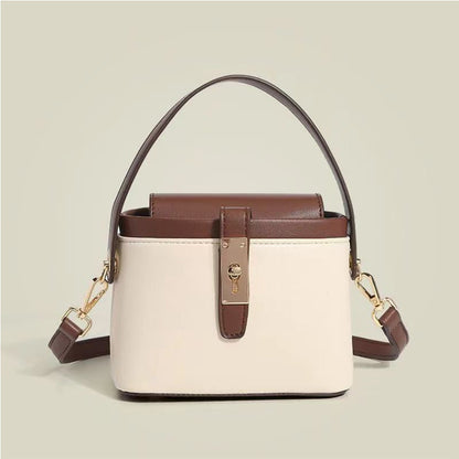 A portable box messenger bag trendy color matching bag women high sense niche women