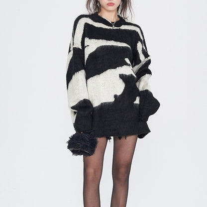 A loose knit sweater