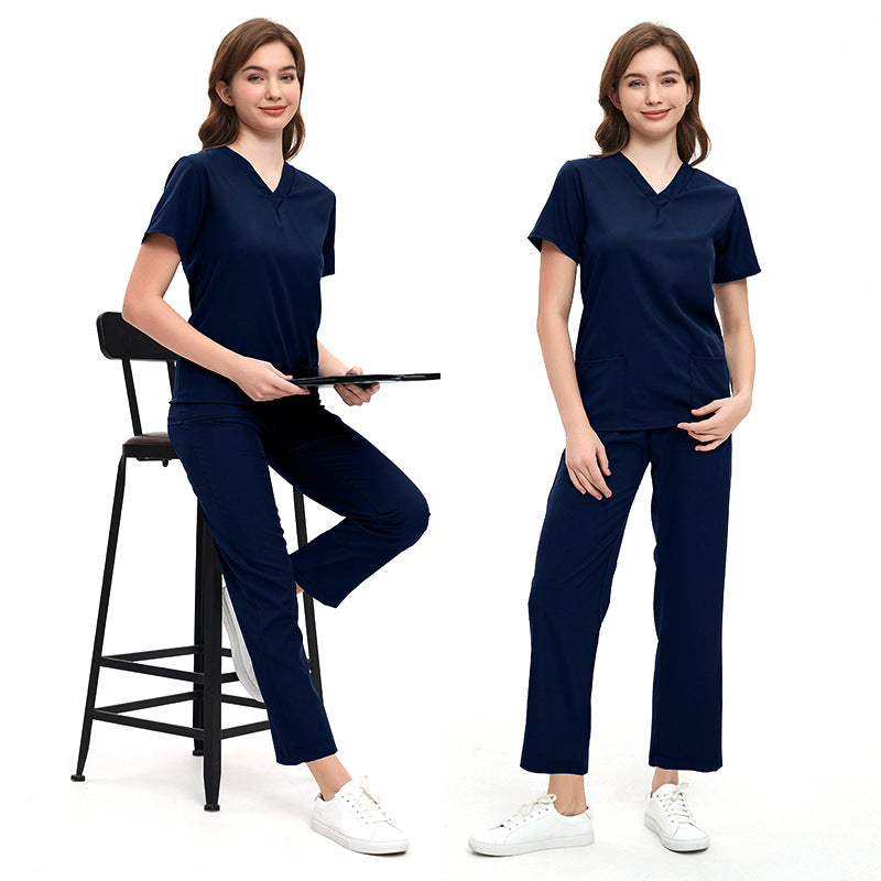 A Surgical Clothes Short Sleeve Washing Clothes Women's Suits Nurse Clothes Operating Room Work Uniforms Isolation Clothes