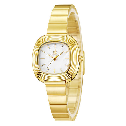 A women's watch light luxury niche square watch stainless steel with quartz