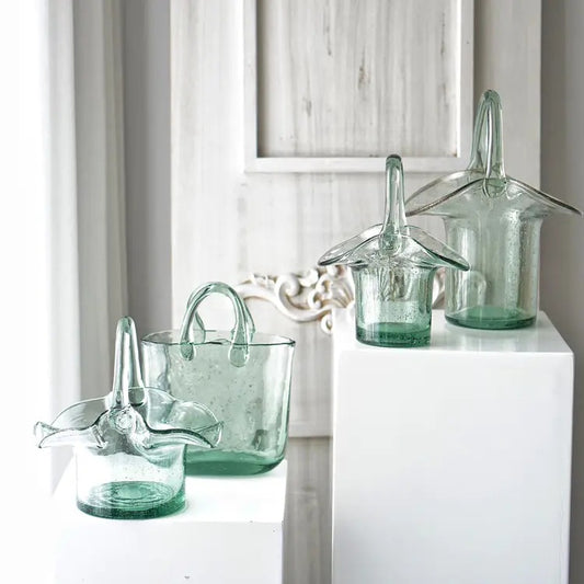 A hydroponic vase fish tank bag vase basket flower arrangement flower pot creative new basket vase