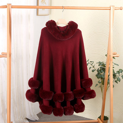 A new loose fur collar shawl