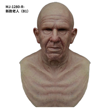 A Breaking Bad old white mask bald old man latex hood Halloween Cosplay funny props