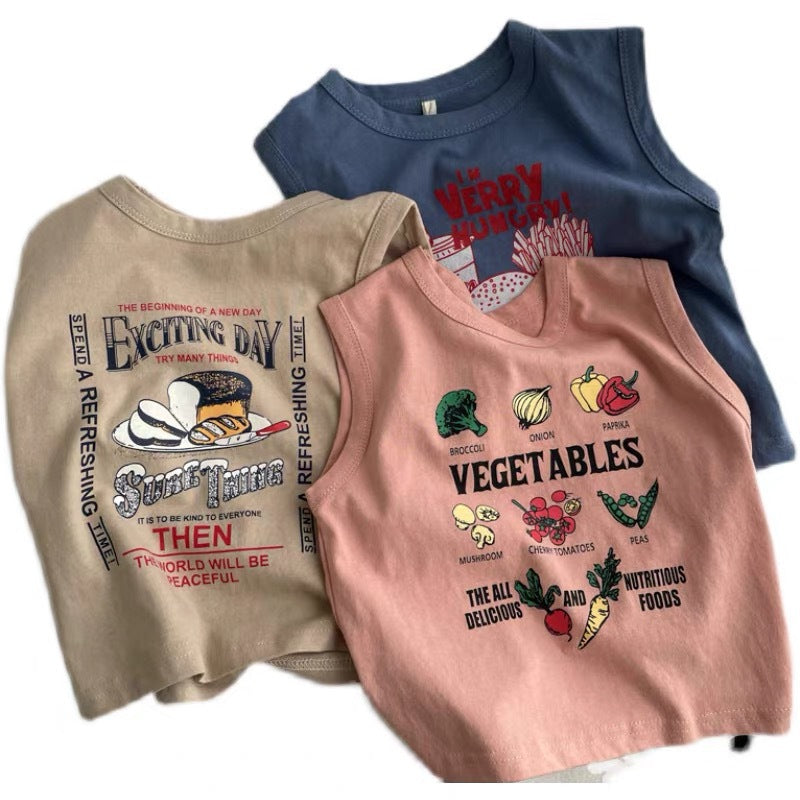A children's pure cotton vest summer thin - Mixbatch