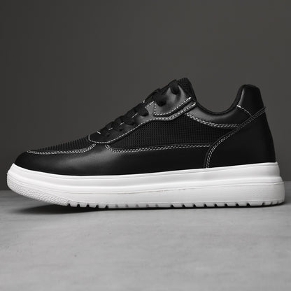 A men's shoes summer breathable couple heightening shoes 8cm men's cowhide inner