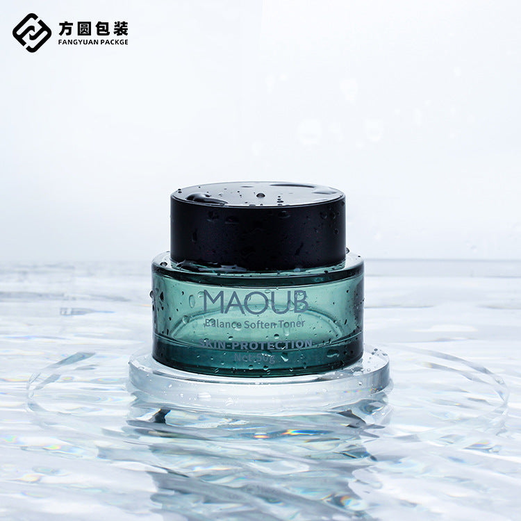A spot green spot printable spray bottle thick bottom glass cosmetic bottle cream pressure pump lotion bottle - Mixbatch