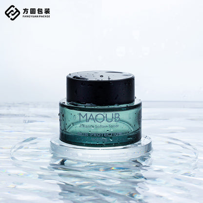 A spot green spot printable spray bottle thick bottom glass cosmetic bottle cream pressure pump lotion bottle - Mixbatch