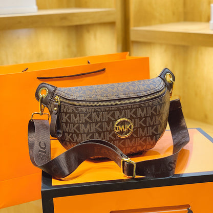 A ancient flower women's bag fashion breast bag trend fanny pack versatile messenger bag texture shoulder bag - Mixbatch