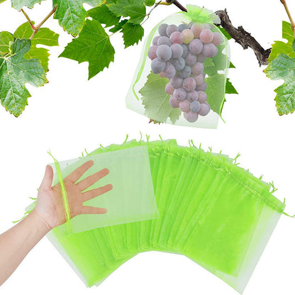 A Cross-border, mesh bag fruit insect-proof bag bird-proof bag gauze mesh bag reusable tomato eggplant grape apple MOQ: 500 PIECE - Mixbatch