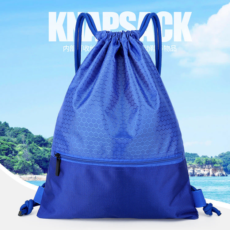 A nylon waterproof drawstring bag outdoor fitness sports men's and women's backpack company annual meeting event bag gift bag