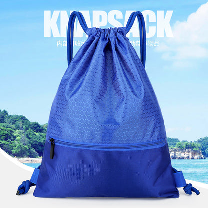 A nylon waterproof drawstring bag outdoor fitness sports men's and women's backpack company annual meeting event bag gift bag