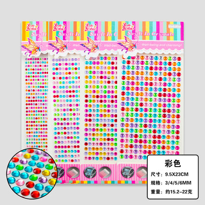A diamond sticker handmade creative diamond pearl sticker flat bottom diamond decorative car sticker acrylic diamond universal color sticker - Mixbatch