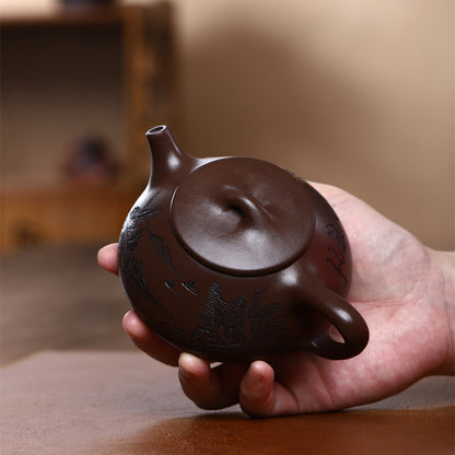 A Purple clay purple clay pot teapot tea set