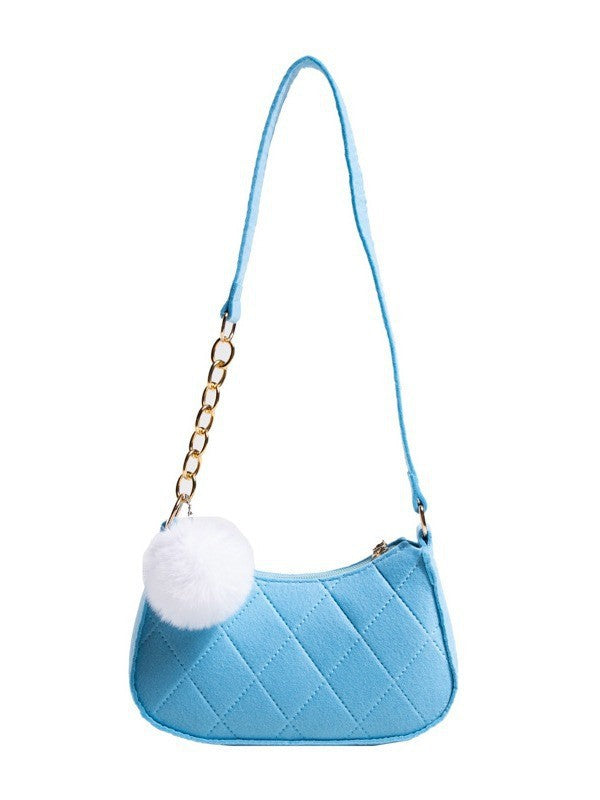 A summer new fresh felt armpit bag indentation fashion single shoulder foreign style small square bag