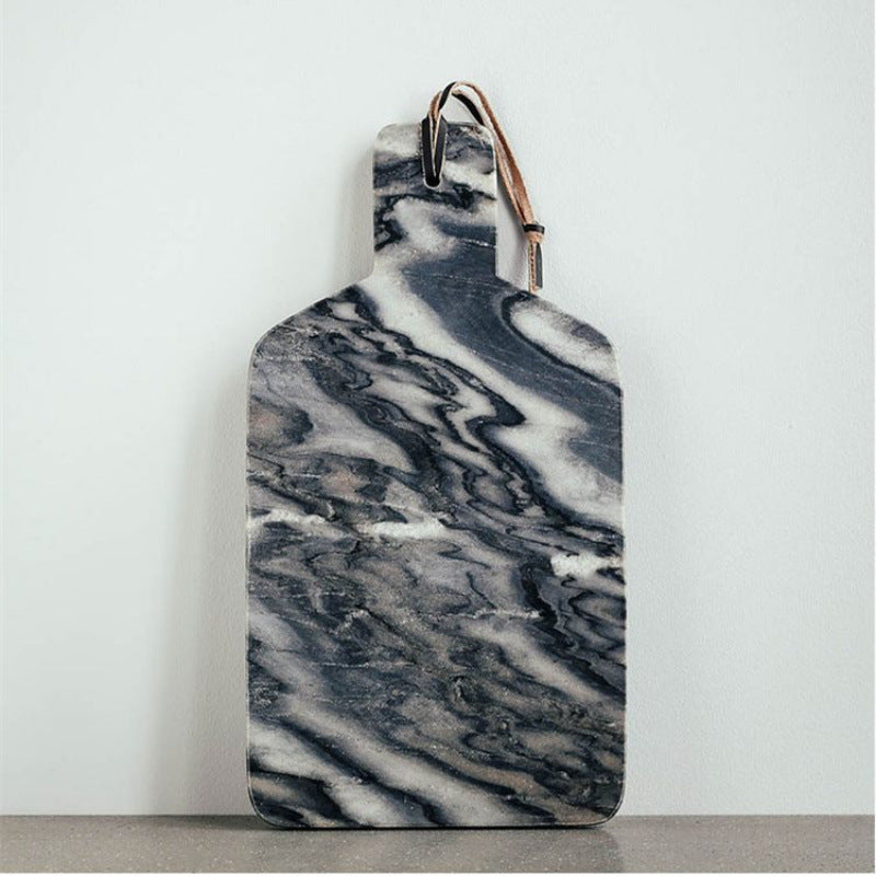A Marble cutting board Chopping board Fruit plate Household cutting board Household panel Bread board Anti-mildew Dessert Pastry White