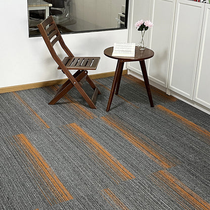 A Office  Building Meeting Room Fire Resistant Dirt Resistant Flame Retardant Environmental Protection Grey Striped Square Splicing B1 Fire Carpet