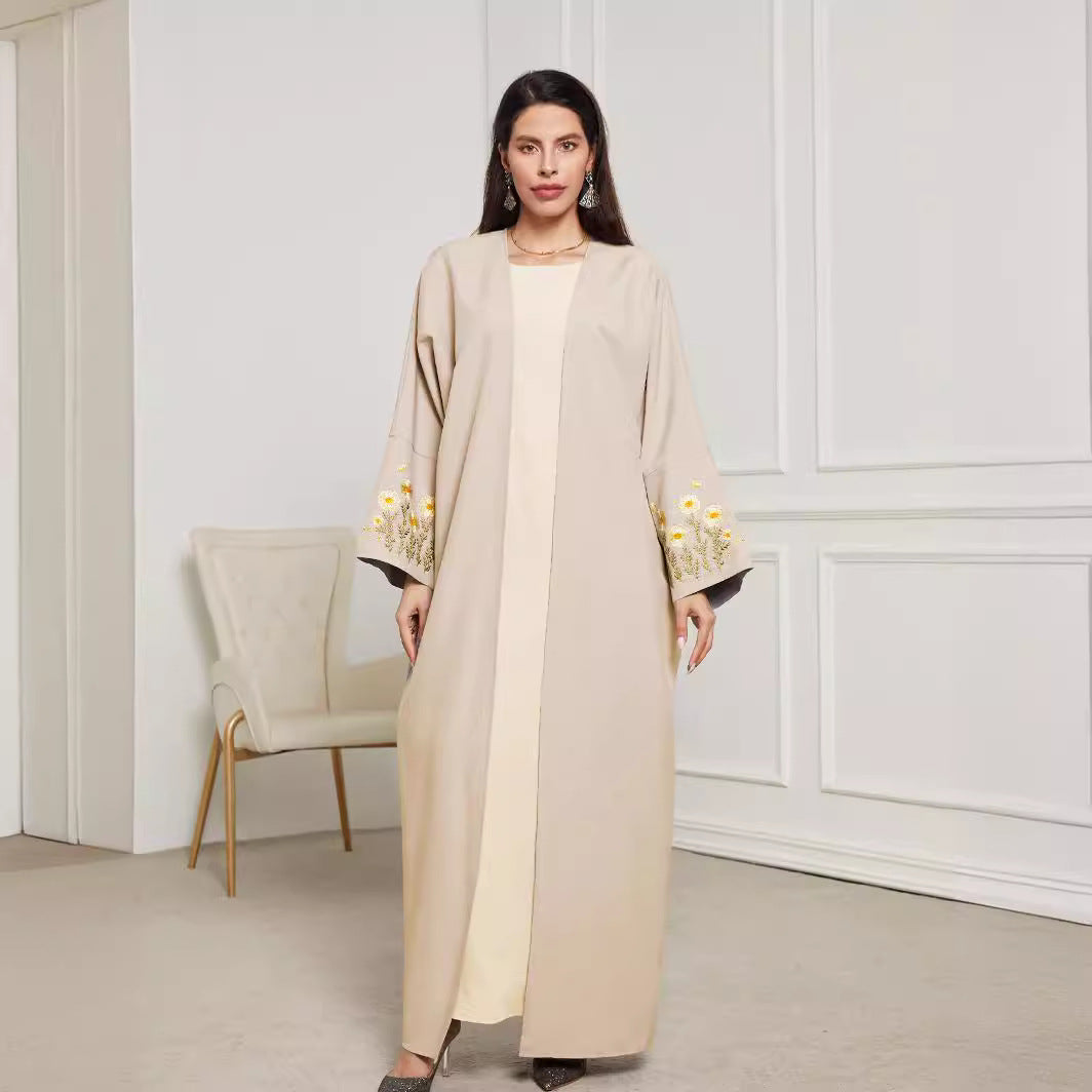 New Middle Eastern Clothing Muslim Fashion Elegant Cardigan Embroidered Dress Robe - Mixbatch