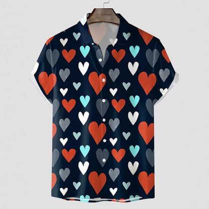 A love pattern short sleeve shirt