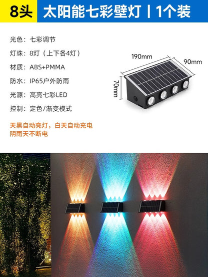 A Super bright solar outdoor wall light Balcony layout Wall washer light Garden decoration Wall waterproof atmosphere Garden light