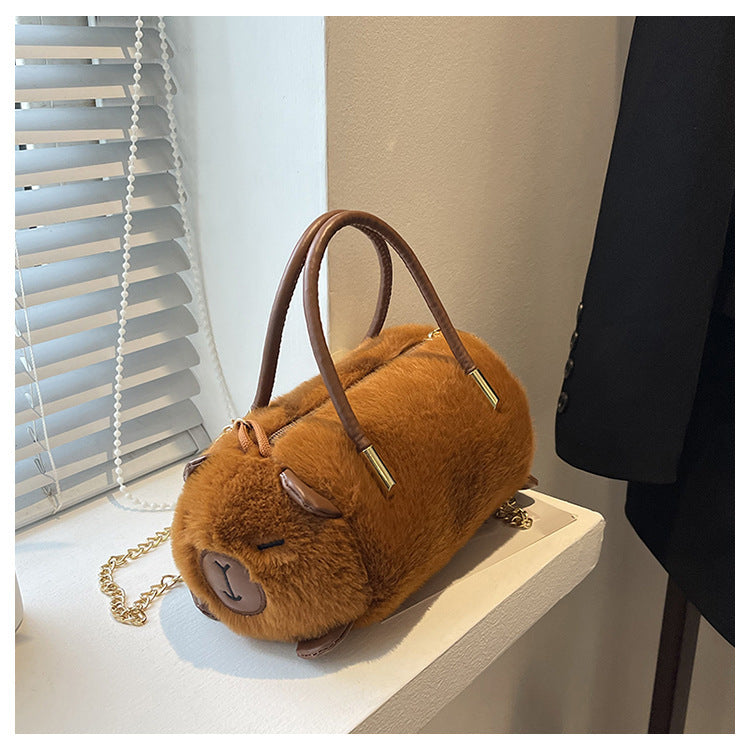 A plush panda messenger bag bag cute kapibara chain fashion handbag girl shoulder doll bag