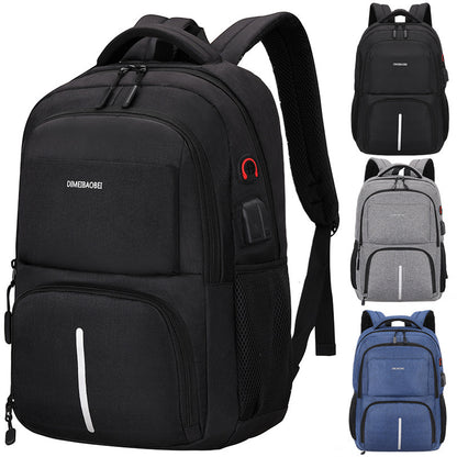 A Backpack Men's Large Capacity Simple Business Computer Backpack Outdoor Leisure Travel Student School Bag