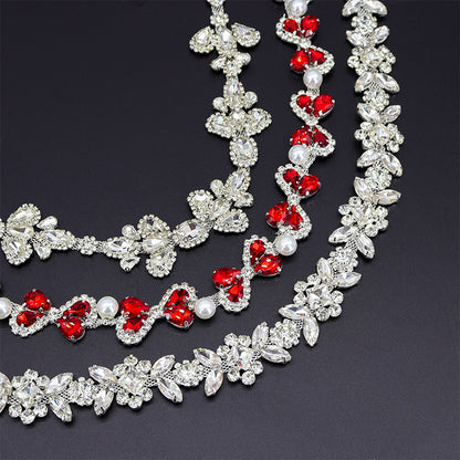A rhinestone chain diamond jewelry fancy welding drill chain hand seam drill metal chain accessories horse eye drill claw chain DIY accessories - Mixbatch