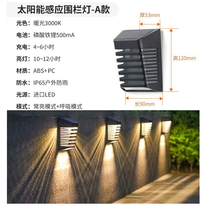 A Super bright solar outdoor wall light Balcony layout Wall washer light Garden decoration Wall waterproof atmosphere Garden light