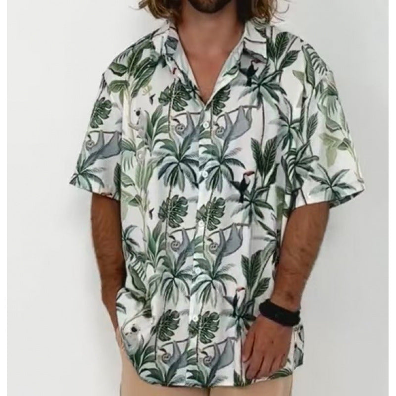 A short-sleeved printed shirt