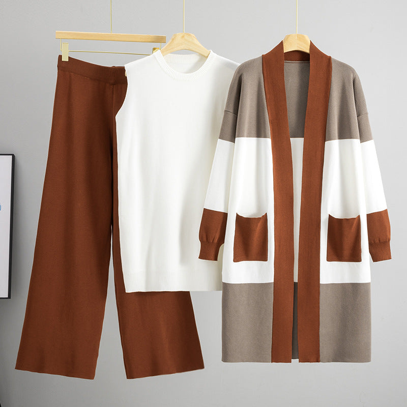 A knitted three-piece set