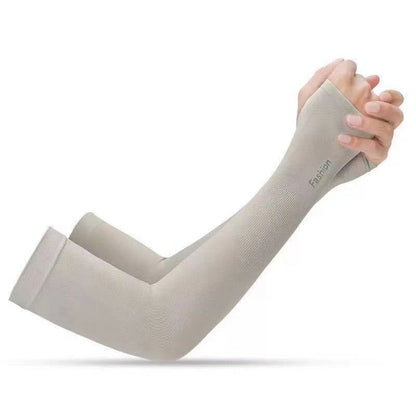 A summer sunscreen ice sleeves men's and women's ice silk sleeves UV protection riding driving arm sleeves breathable gloves arm sleeves