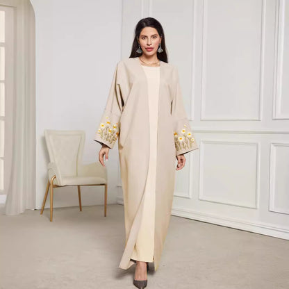 New Middle Eastern Clothing Muslim Fashion Elegant Cardigan Embroidered Dress Robe - Mixbatch