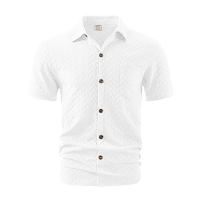 A Men's Solid Color Short Sleeve Shirt
