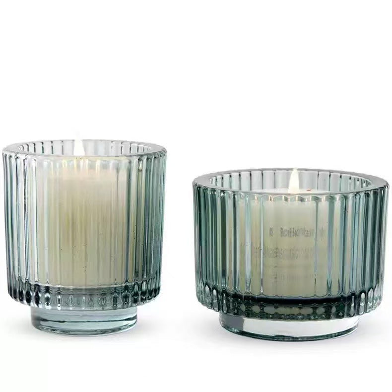 A gradual change of color candle cup empty glass candlestick