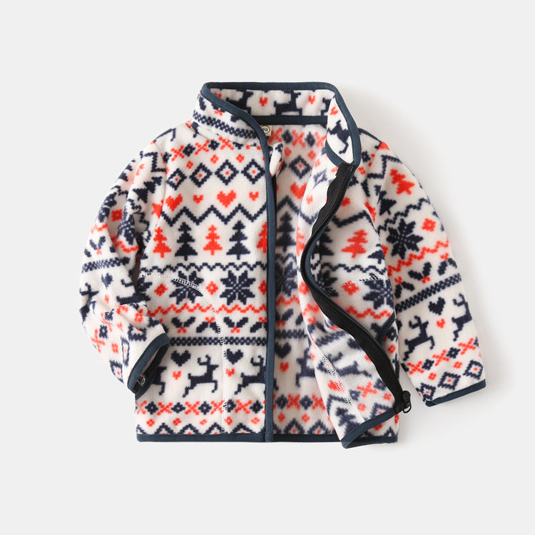 A children's warm fleece jacket for winter