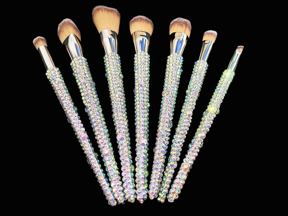 A 12 pcs full of diamond makeup brushes professional face and eye beauty kit, full of diamond Blingbling beauty - Mixbatch