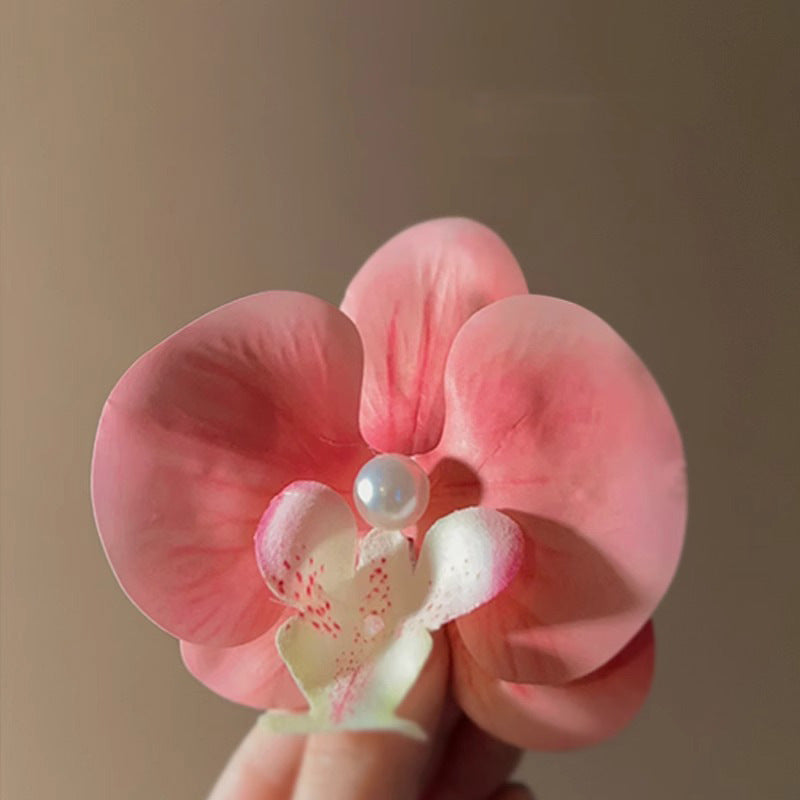 A Super Immortal Phalaenopsis Hairpin Purple Side Flower Hair Accessories Flower Clip Versatile Hairpin Antique Headdress Female Mori