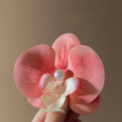 A Super Immortal Phalaenopsis Hairpin Purple Side Flower Hair Accessories Flower Clip Versatile Hairpin Antique Headdress Female Mori