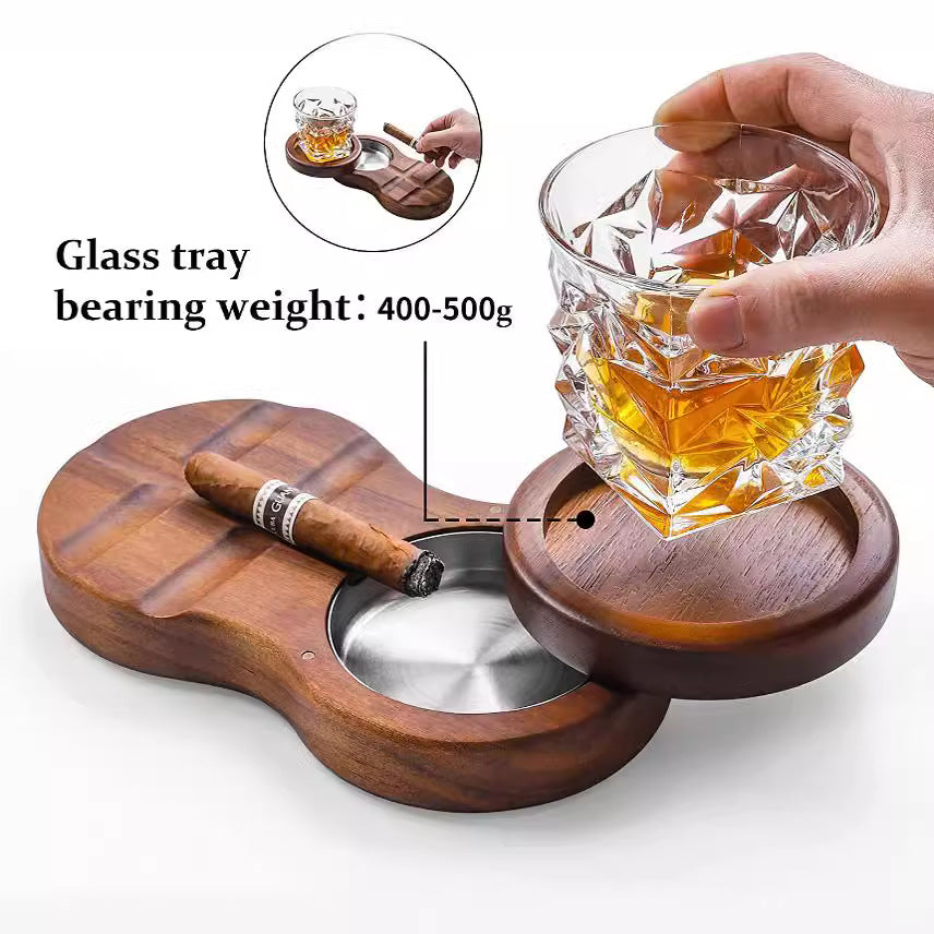 A whiskey cigar ashtray