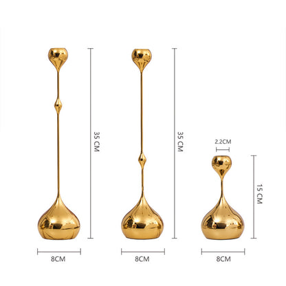 A European light luxury metal water drop silver candle table model house decoration home living room table dining room craft ornament