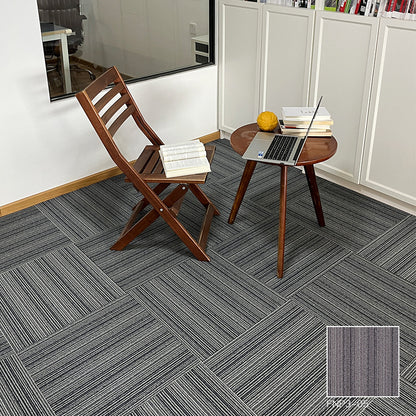 A Office  Building Meeting Room Fire Resistant Dirt Resistant Flame Retardant Environmental Protection Grey Striped Square Splicing B1 Fire Carpet