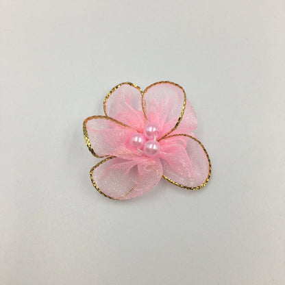 A Simulation plum blossom, flower with pearl snow yarn Phnom Penh snow yarn small flower ribbon flower shoe flower clothing flower wholesale - Mixbatch