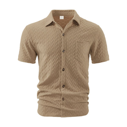 A Men's Solid Color Short Sleeve Shirt