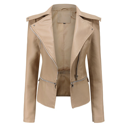 A women's leather jacket