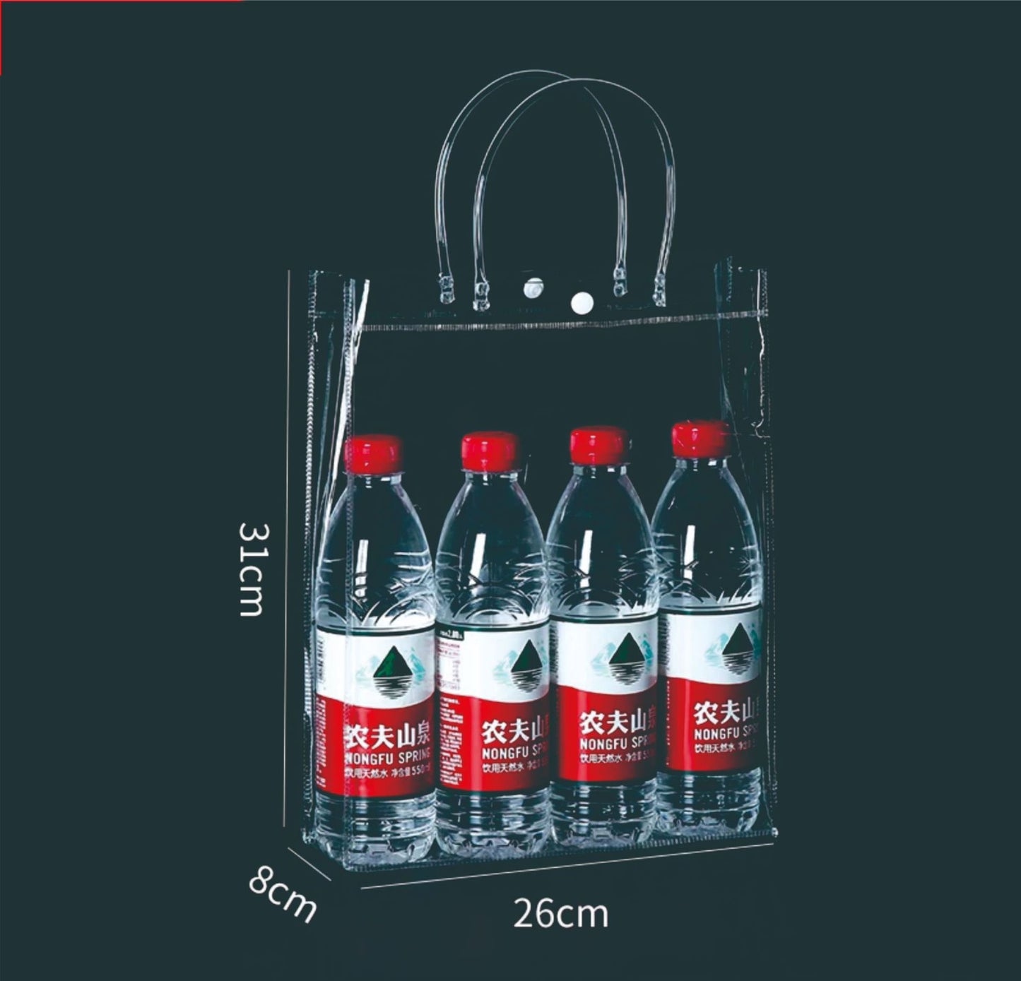 A Spot plastic pvc tote bag, transparent gift packaging bag, milk tea with hand gift, hi candy, portable pvc packaging bag